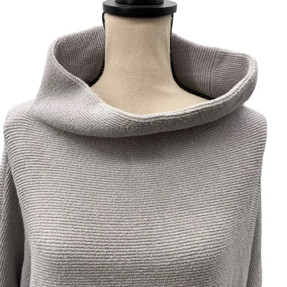 Free People Women's Large Light Grey Cowl Neck Cozy Pullover - Picture 2 of 6